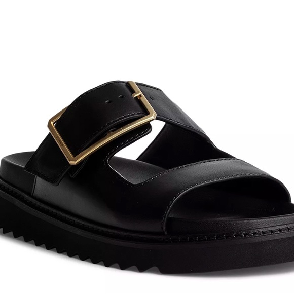 NWT Alpha Cecilia Black Slide Sandals - Picture 1 of 3